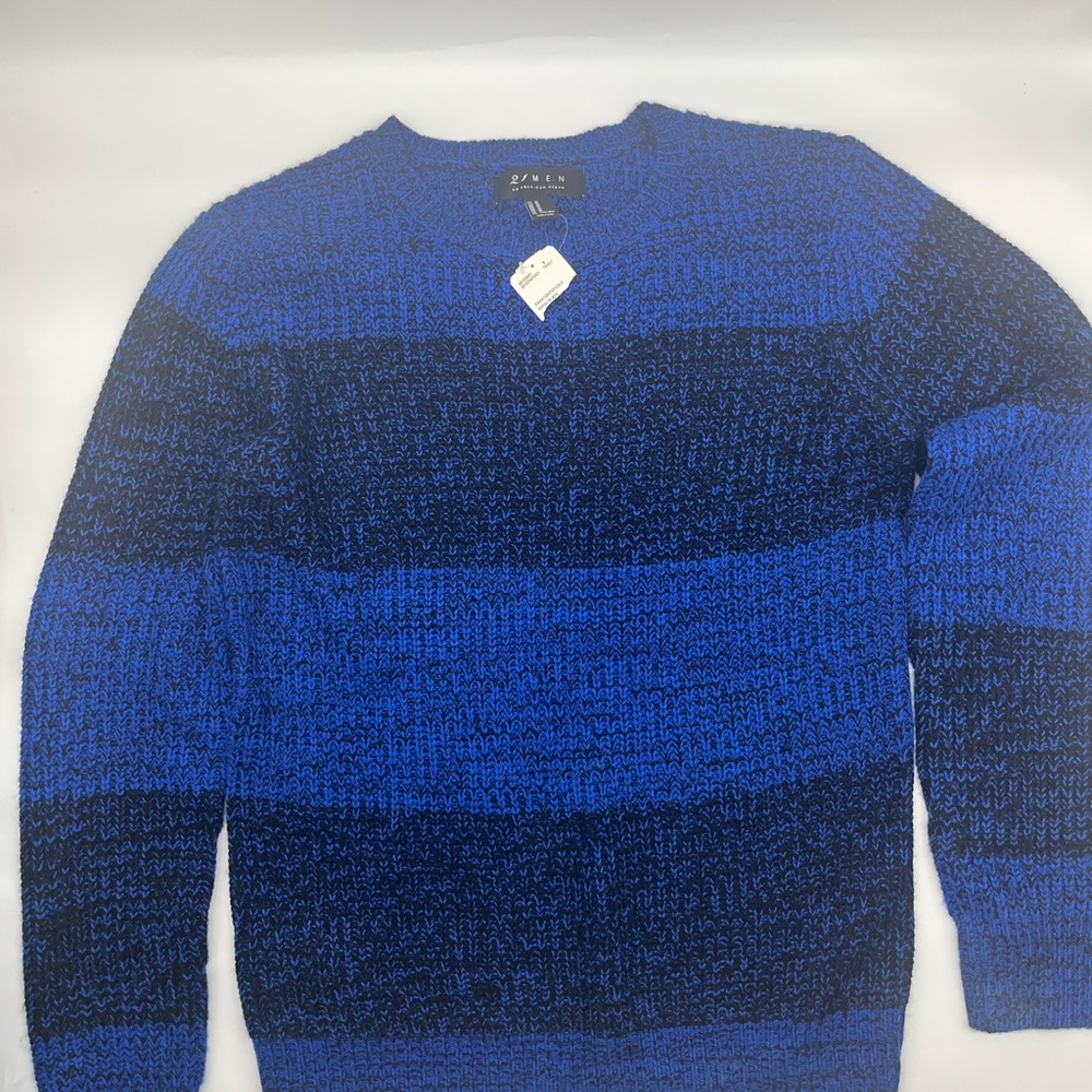 21 Men Royal Blue And Black Men Sweater Long Sleeves Sz M